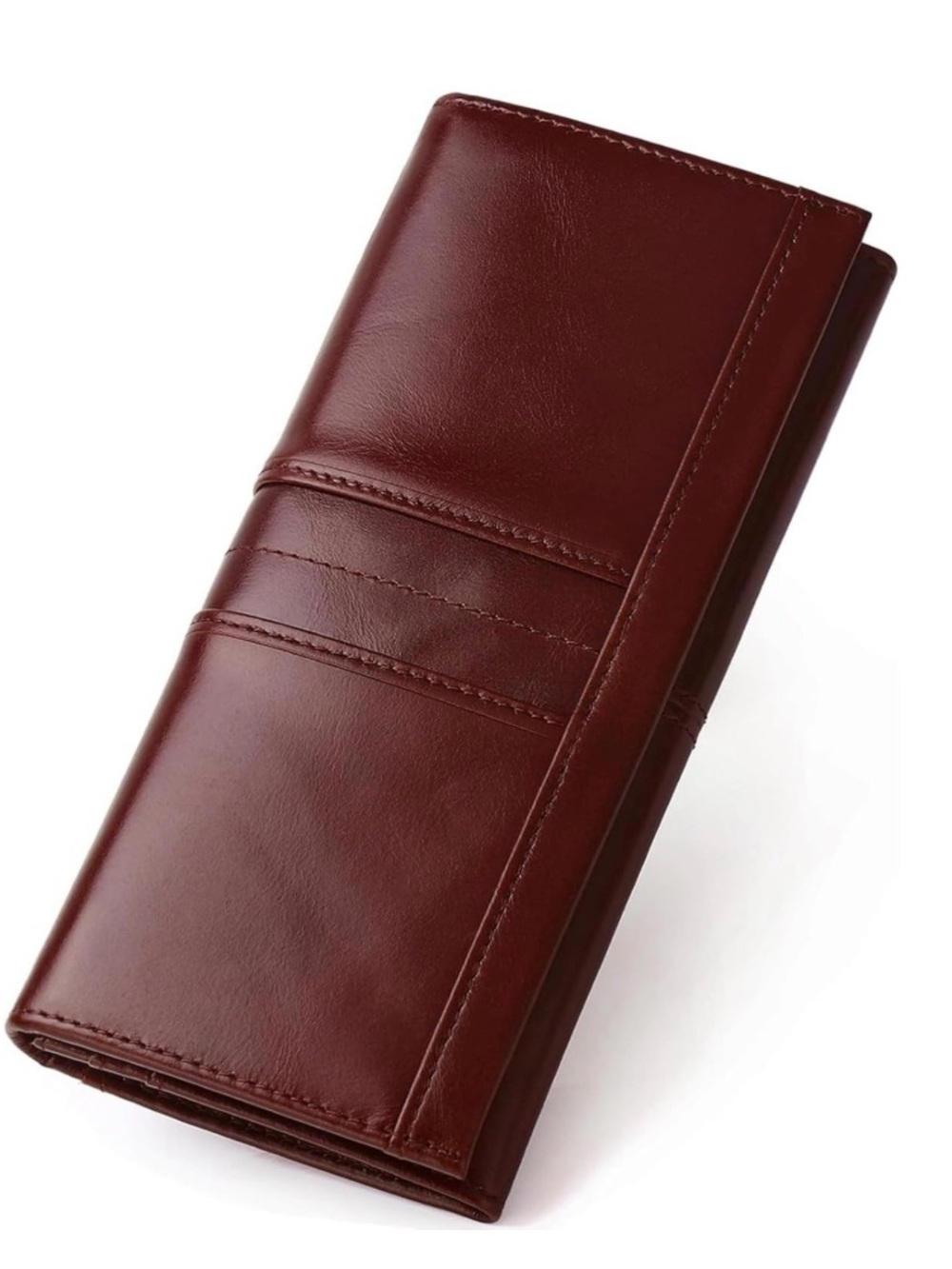 Classic Leather Long Wallet in coffee Brown NWOT